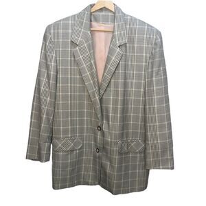 Vintage Tribal Plaid Academia Blazer